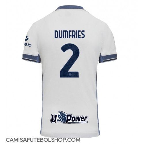 Camisa de time de futebol Inter Milan Denzel Dumfries #2 Replicas 2º Equipamento 2024-25 Manga Curta